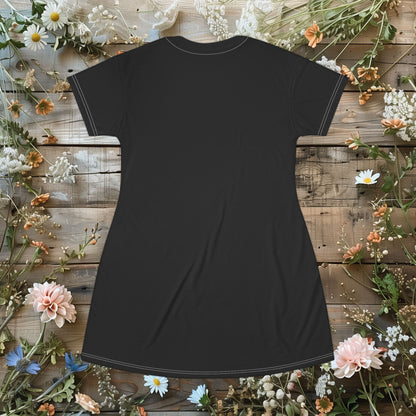 Artistic T-Shirt Dress, Fashionable Casual Wear, Unique Gift for Her, Summer Dress, Versatile Everyday Style