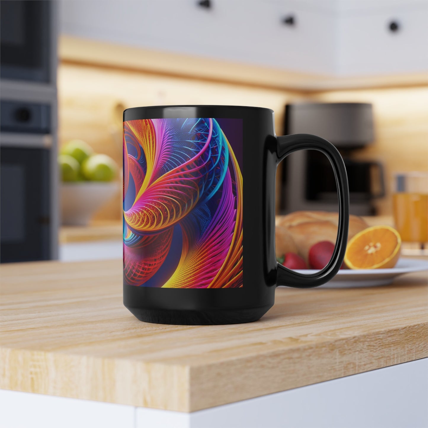 Hopf Fibration Inspired Coffee Mug - Mathematical Art Cup - Vibrant Fractal Geometry Ceramic Mug - Unique Math Lover Gift - 11 or 15 oz