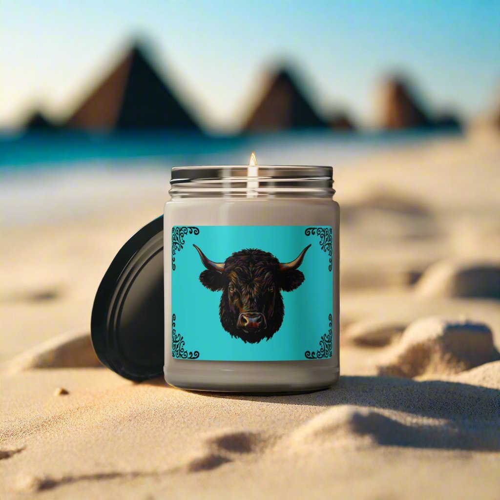 Vintage Rustic Bull Design Soy Candle - | Farmhouse Decor | Unique Home Essential | Scented Candle for Relaxing Ambiance