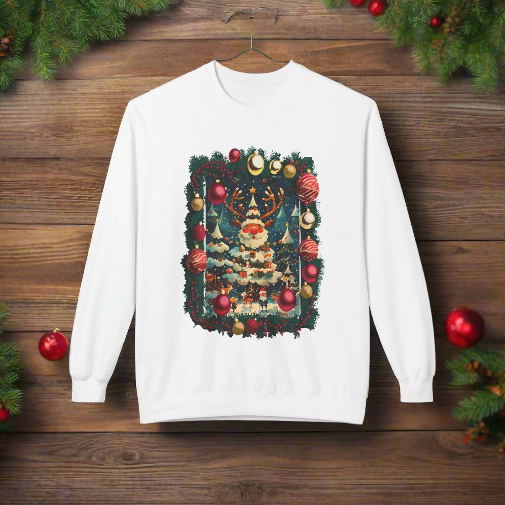 Ugly Christmas Sweatshirt with Festive Reindeer Design - Holiday Crewneck for Christmas Parties - Funny Xmas Sweater Gift for Men, Women & Teens