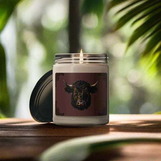 Vintage Rustic Bull Design Soy Candle - | Farmhouse Decor | Unique Home Essential | Scented Candle for Relaxing Ambiance