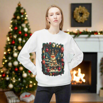 Ugly Christmas Sweatshirt with Festive Reindeer Design - Holiday Crewneck for Christmas Parties - Funny Xmas Sweater Gift for Men, Women & Teens