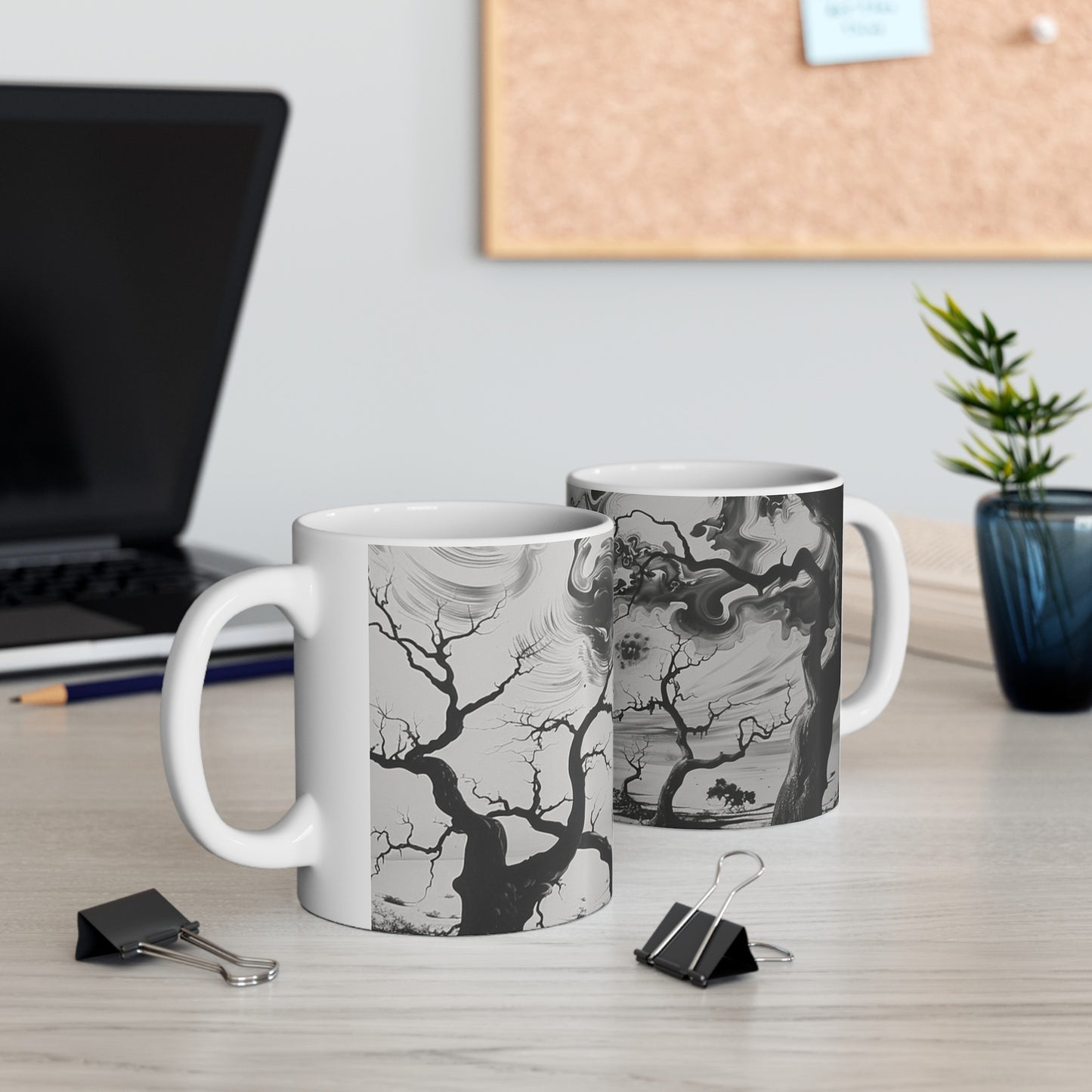 Surreal Dreamscape Coffee Mug - Abstract Art Ceramic Cup - Modern Home Decor Drinkware - Unique Gift for Art Lovers - 11oz