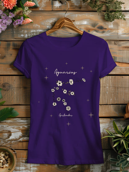 a purple t - shirt with flowers on it