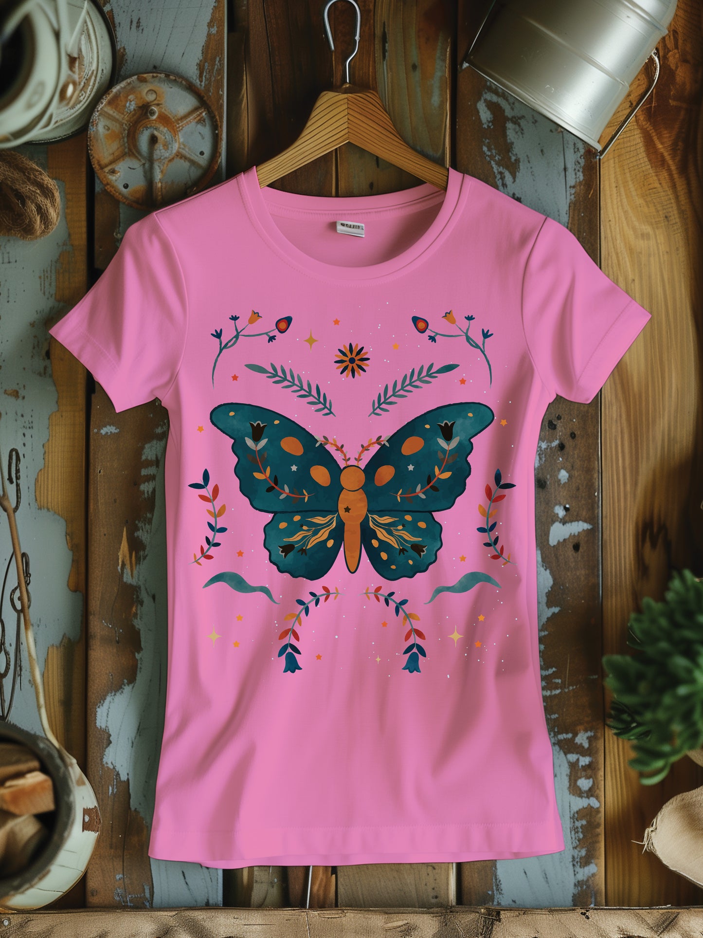 Women's Butterfly T-Shirt for Street Wear, Exercise, Leisure Lifestyle, or Lounging - Women's Softstyle Tee