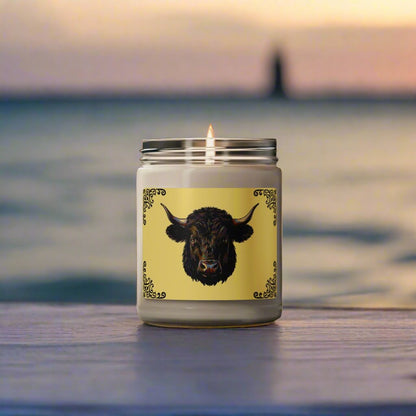 Vintage Rustic Bull Design Soy Candle - | Farmhouse Decor | Unique Home Essential | Scented Candle for Relaxing Ambiance