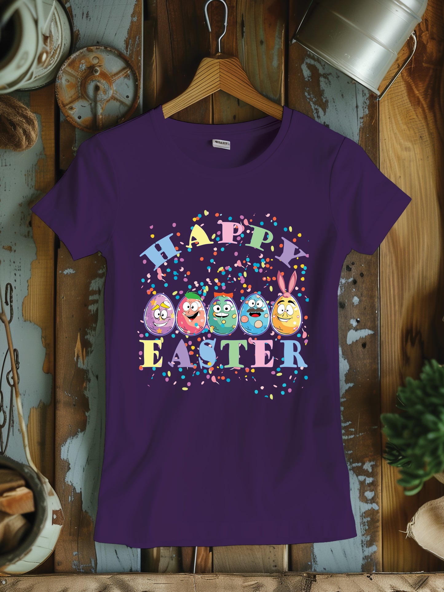 Women's Festive Easter Egg T-Shirt - Cute Holiday Graphic Tee for Women - Pink Spring Celebration Shirt - Easter Sunday Casual Wear - Egg Hunt