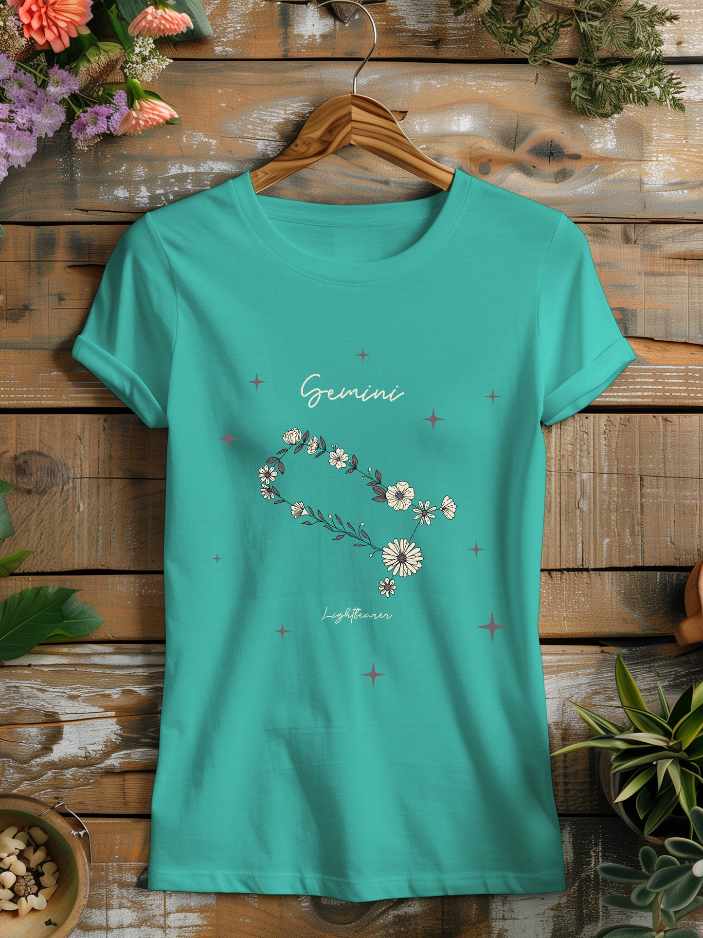 a t - shirt with a picture of flowers on it