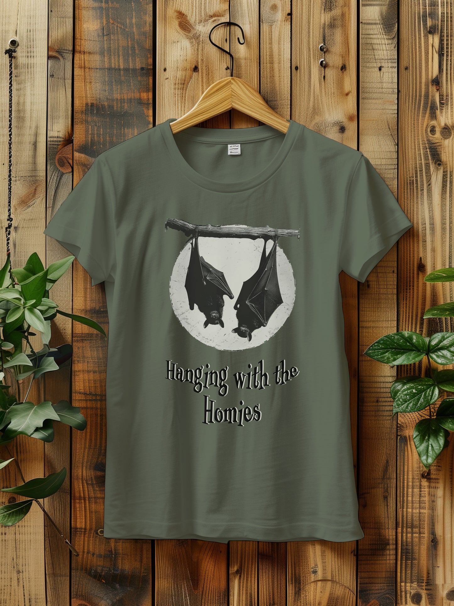 Funny Halloween Bat T-Shirt - "Hanging with the Homies" Tee - Gothic Halloween Shirt - Unique Bat Lover Gift - Halloween Unisex T-Shirt