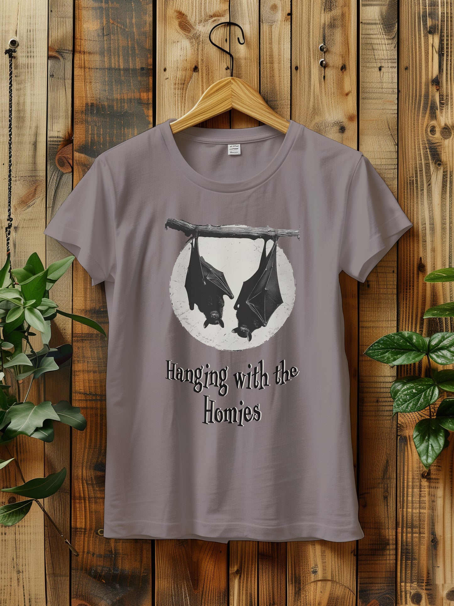 Funny Halloween Bat T-Shirt - "Hanging with the Homies" Tee - Gothic Halloween Shirt - Unique Bat Lover Gift - Halloween Unisex T-Shirt