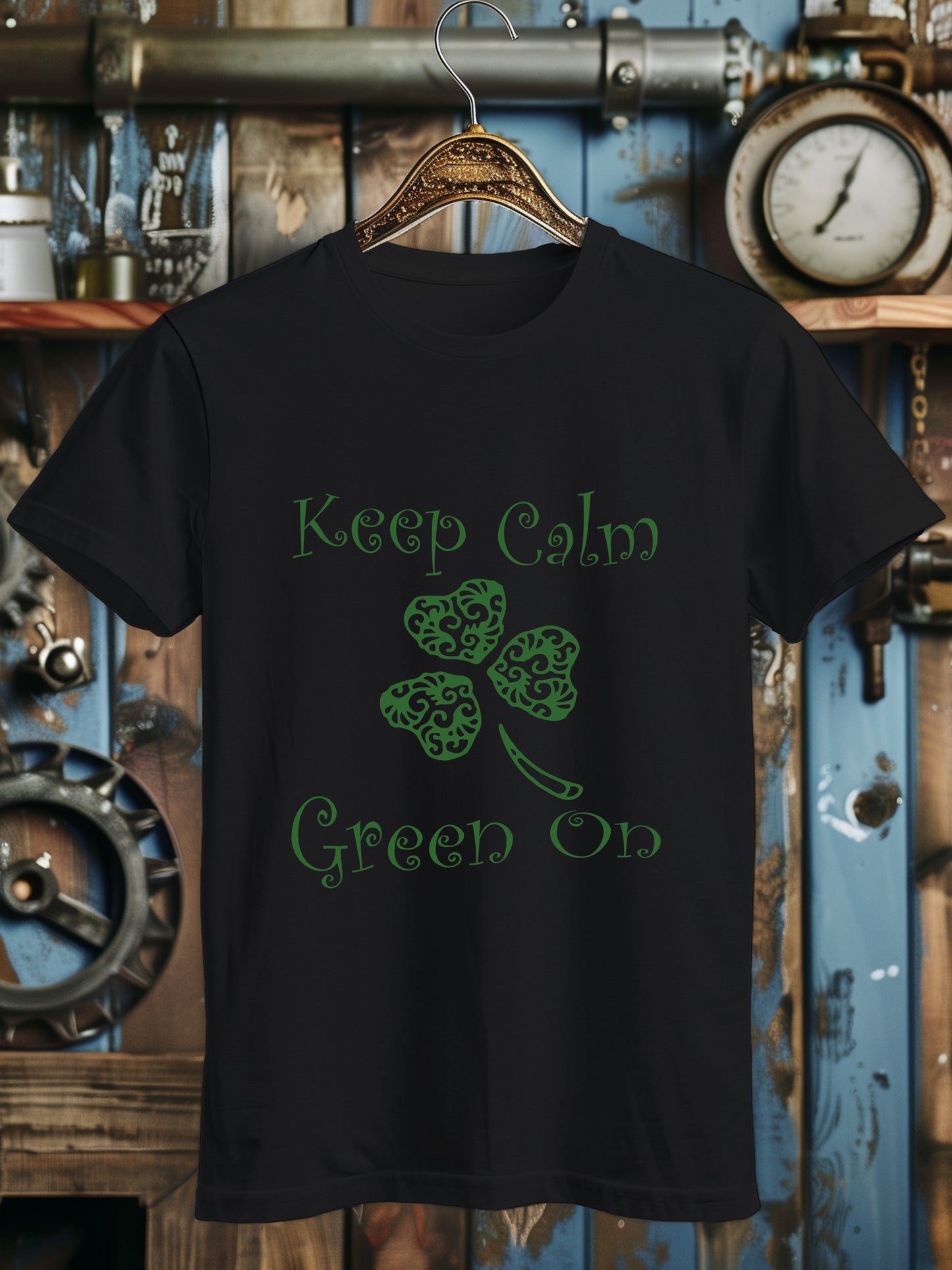 Keep Calm Green On UnisexT-Shirt - St. Patrick's Day Shamrock Tee - Irish Pride Green Shirt - Lucky Clover Unisex Top - Festive Parade Wear