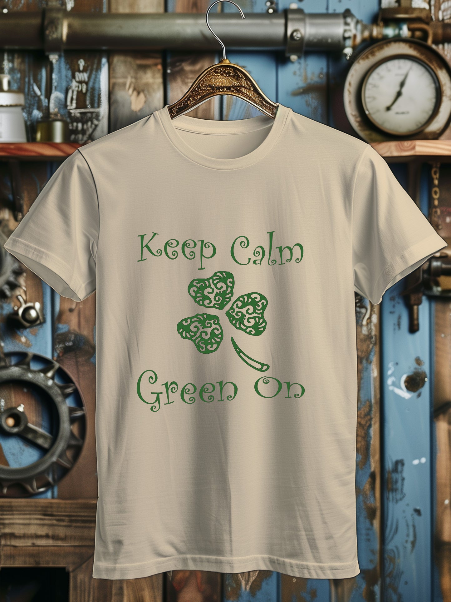 Keep Calm Green On UnisexT-Shirt - St. Patrick's Day Shamrock Tee - Irish Pride Green Shirt - Lucky Clover Unisex Top - Festive Parade Wear