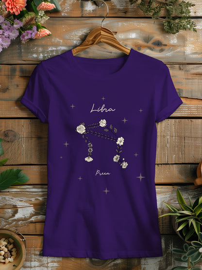 a t - shirt with a picture of the zodiac sign libra on it