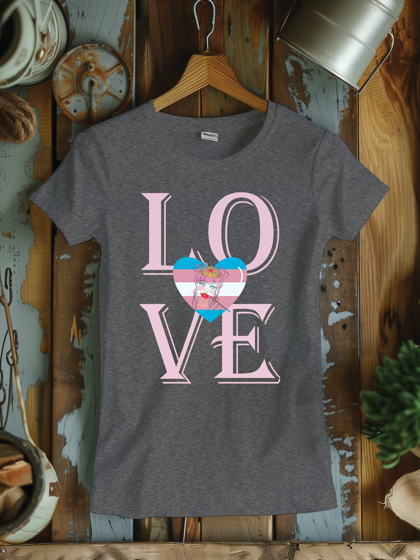 Women's Love Graphic T-Shirt with Pop Art Heart - Romantic Statement Tee, Unisex Valentine's Day Shirt, Bold Love Typography