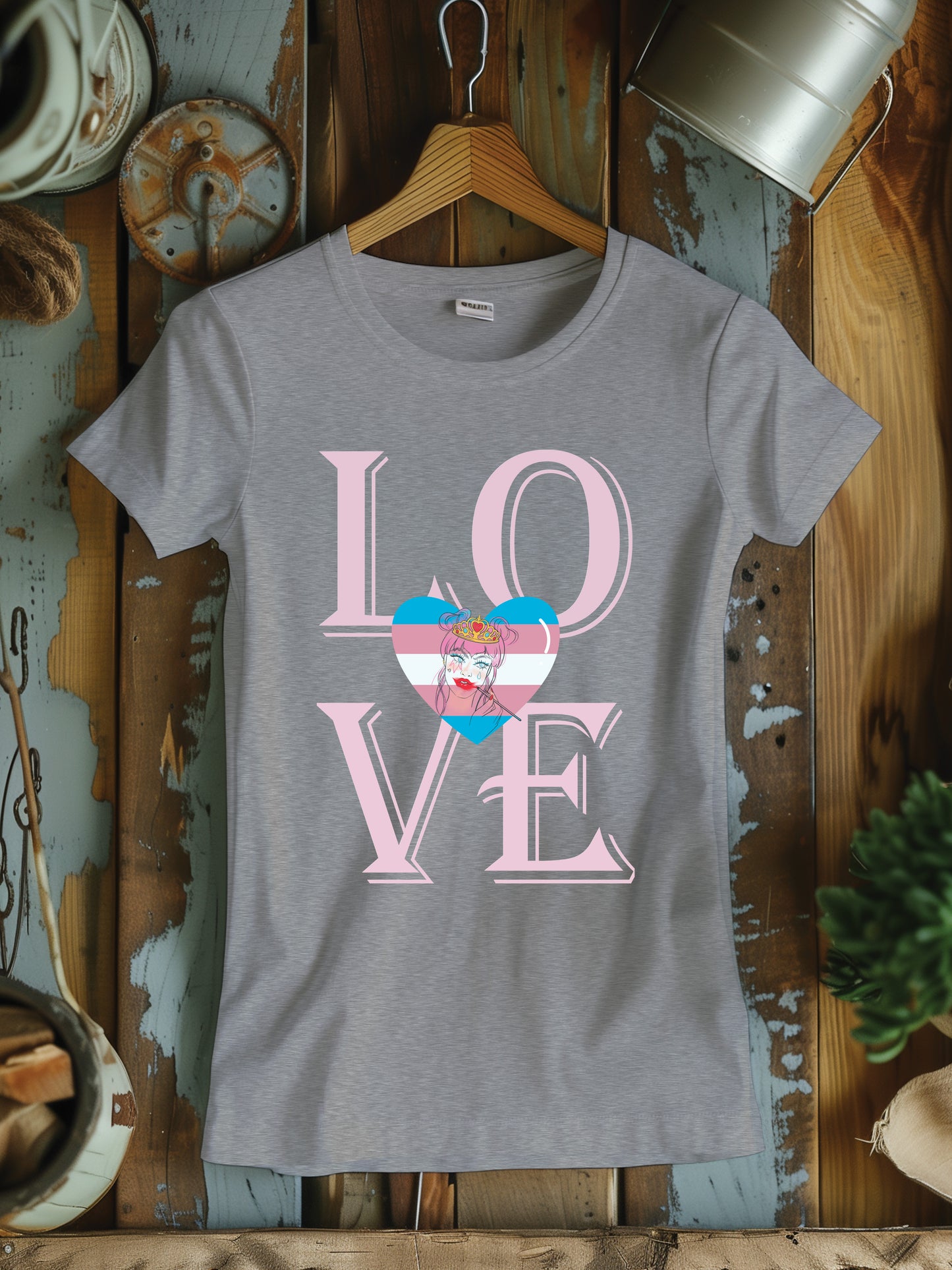 Women's Love Graphic T-Shirt with Pop Art Heart - Romantic Statement Tee, Unisex Valentine's Day Shirt, Bold Love Typography