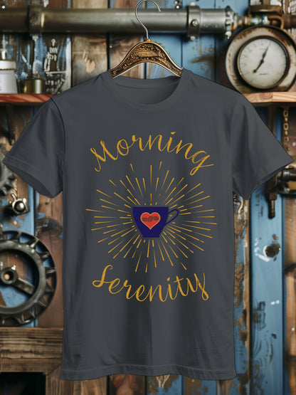 Morning Coffee Serenity Unisex T-Shirt - Zen-Inspired Graphic Tee - Meditation and Mindfulness Shirt - Unique Relaxation Gift