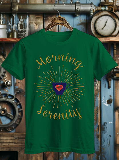 Morning Coffee Serenity Unisex T-Shirt - Zen-Inspired Graphic Tee - Meditation and Mindfulness Shirt - Unique Relaxation Gift