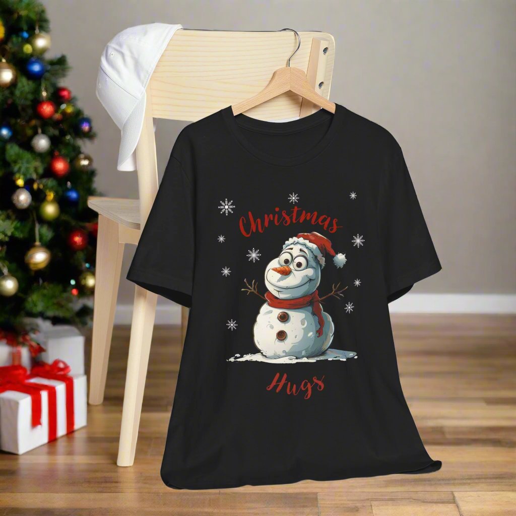 Festive Snowman Christmas Hugs Unisex Tee