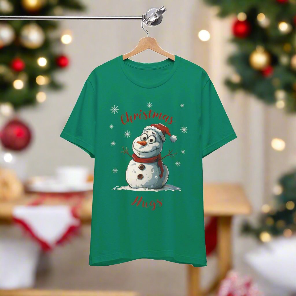 Festive Snowman Christmas Hugs Unisex Tee