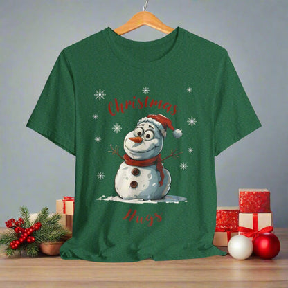 Festive Snowman Christmas Hugs Unisex Tee