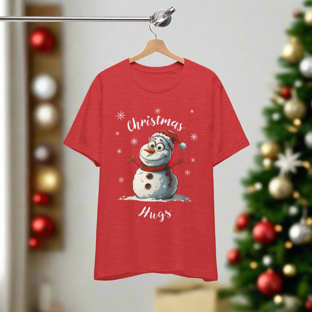 Festive Snowman Christmas Hugs Unisex Tee