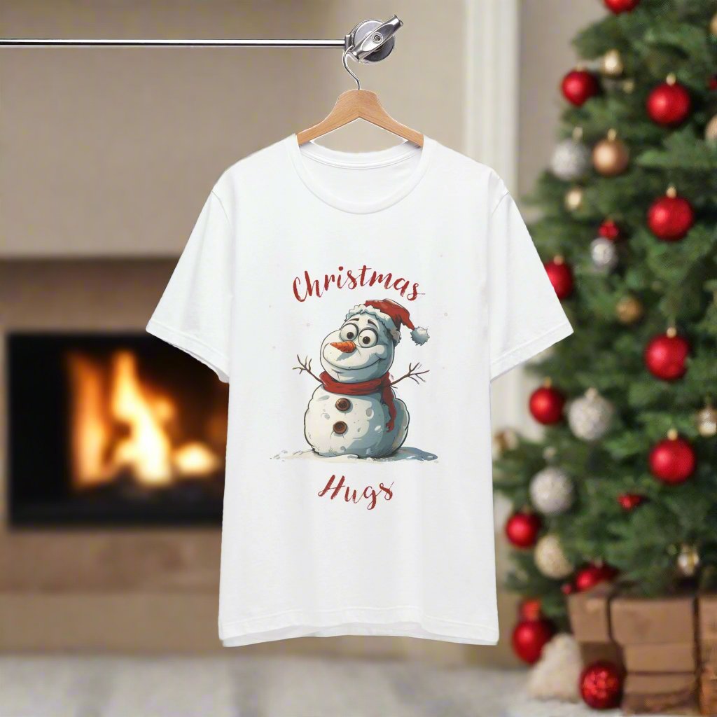 Festive Snowman Christmas Hugs Unisex Tee