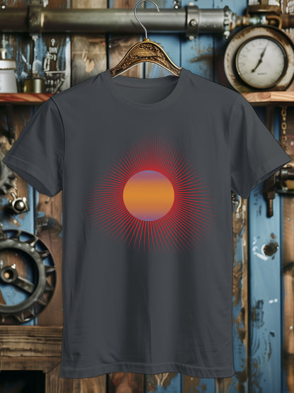 Unisex Radiant Sunset Graphic T-Shirt - Vibrant Abstract Solar Design Tee - Unisex Cotton Shirt - Casual Streetwear - Unique Artist Apparel