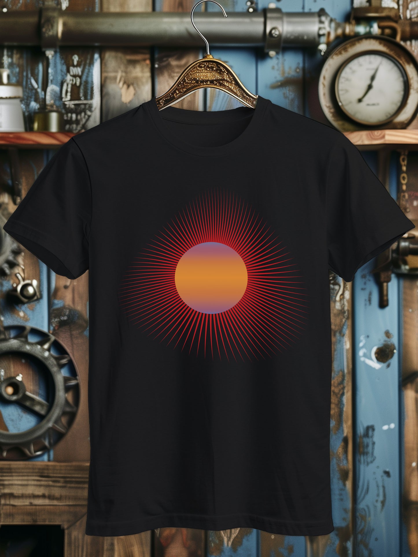 Unisex Radiant Sunset Graphic T-Shirt - Vibrant Abstract Solar Design Tee - Unisex Cotton Shirt - Casual Streetwear - Unique Artist Apparel