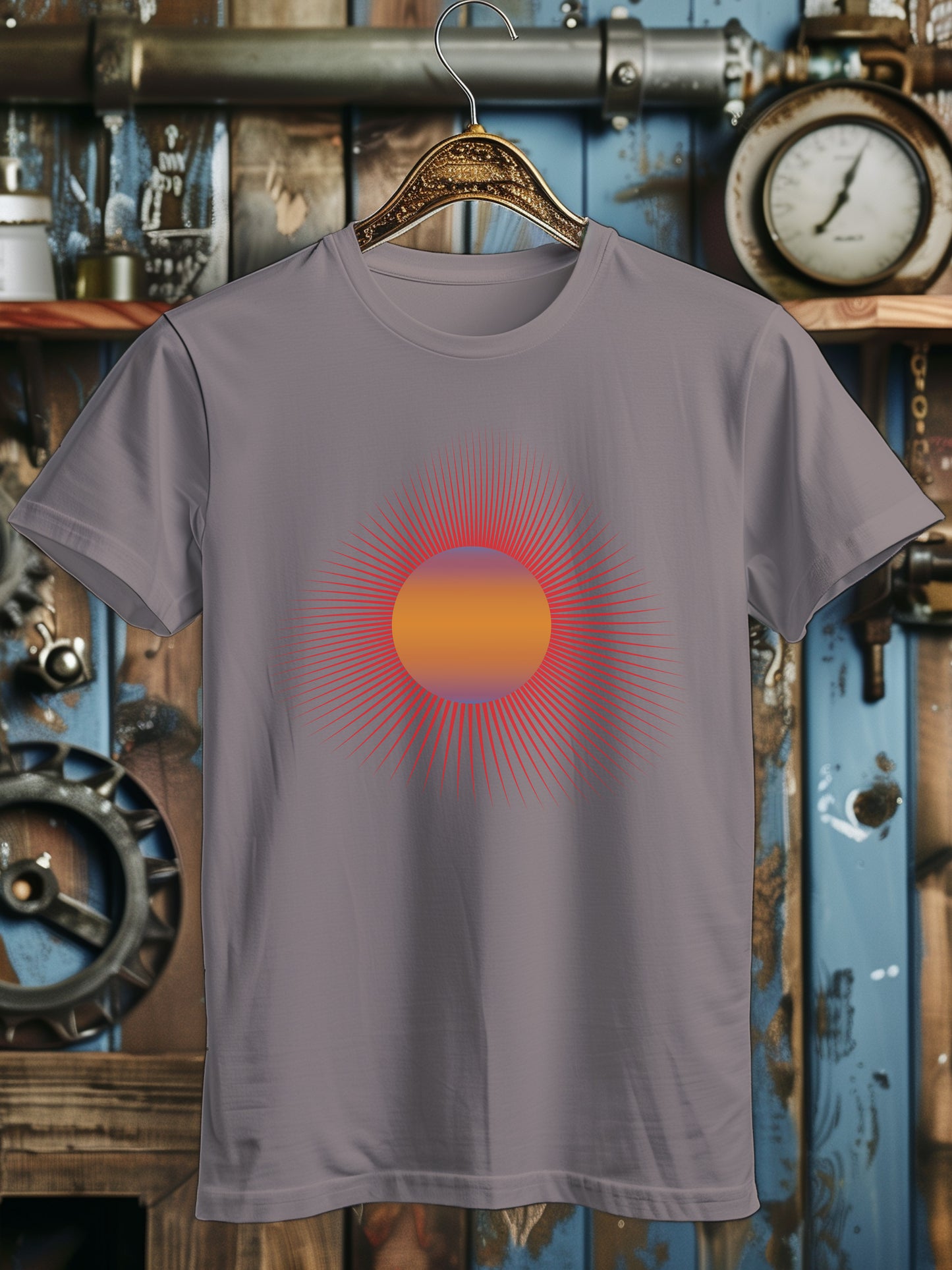 Unisex Radiant Sunset Graphic T-Shirt - Vibrant Abstract Solar Design Tee - Unisex Cotton Shirt - Casual Streetwear - Unique Artist Apparel