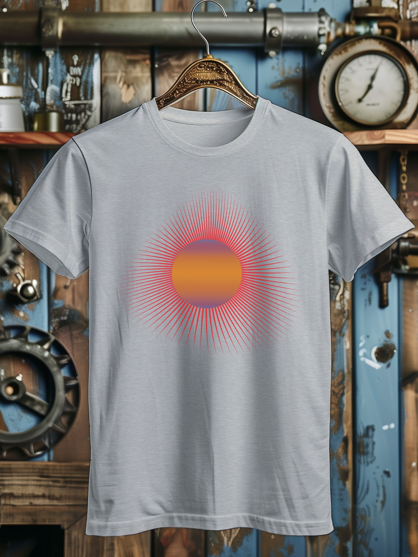 Unisex Radiant Sunset Graphic T-Shirt - Vibrant Abstract Solar Design Tee - Unisex Cotton Shirt - Casual Streetwear - Unique Artist Apparel