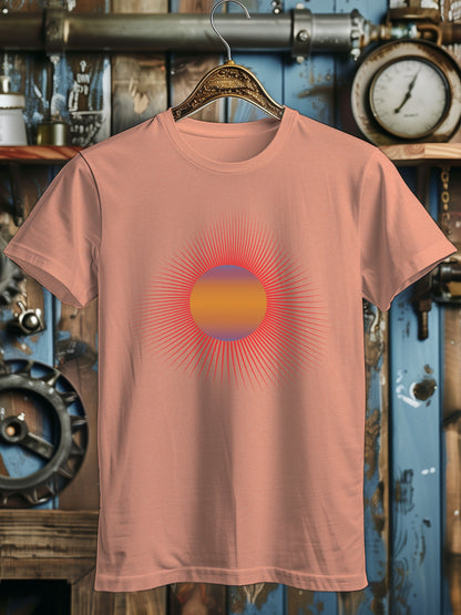 Unisex Radiant Sunset Graphic T-Shirt - Vibrant Abstract Solar Design Tee - Unisex Cotton Shirt - Casual Streetwear - Unique Artist Apparel