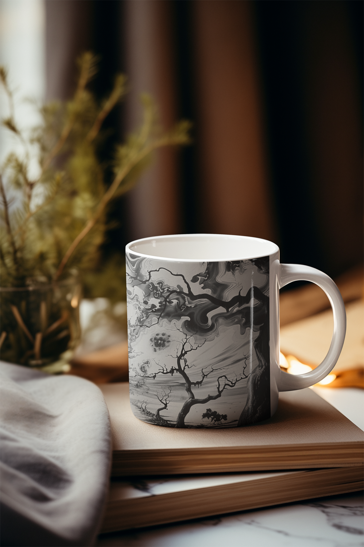 Surreal Dreamscape Coffee Mug - Abstract Art Ceramic Cup - Modern Home Decor Drinkware - Unique Gift for Art Lovers - 11oz