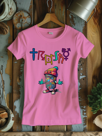 "TRASHY" Funky Graffiti T-Shirt - Street Art Inspired Tee, Urban Art Character Shirt, Quirky Streetwear, Hip Hop Fashion Top