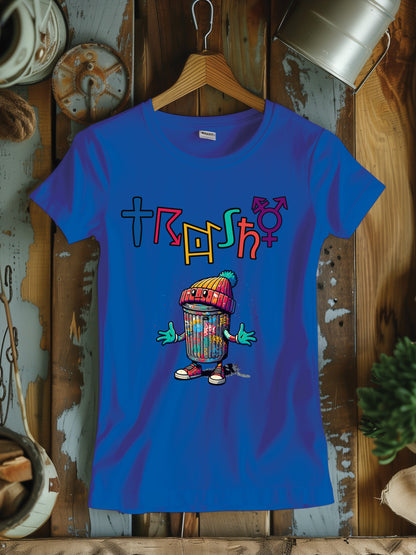 "TRASHY" Funky Graffiti T-Shirt - Street Art Inspired Tee, Urban Art Character Shirt, Quirky Streetwear, Hip Hop Fashion Top