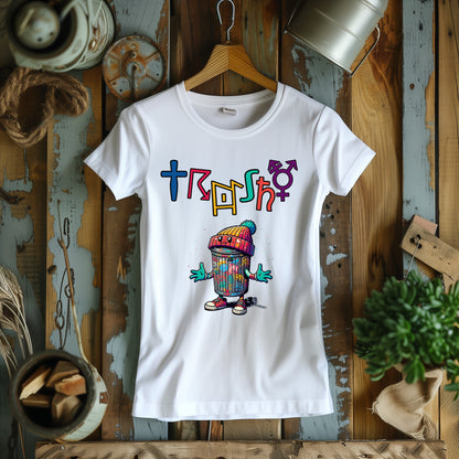 "TRASHY" Funky Graffiti T-Shirt - Street Art Inspired Tee, Urban Art Character Shirt, Quirky Streetwear, Hip Hop Fashion Top